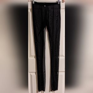 Saga NYC Black Mesh Pants S Stretchy Sheer Made in USA Y2K Club Party